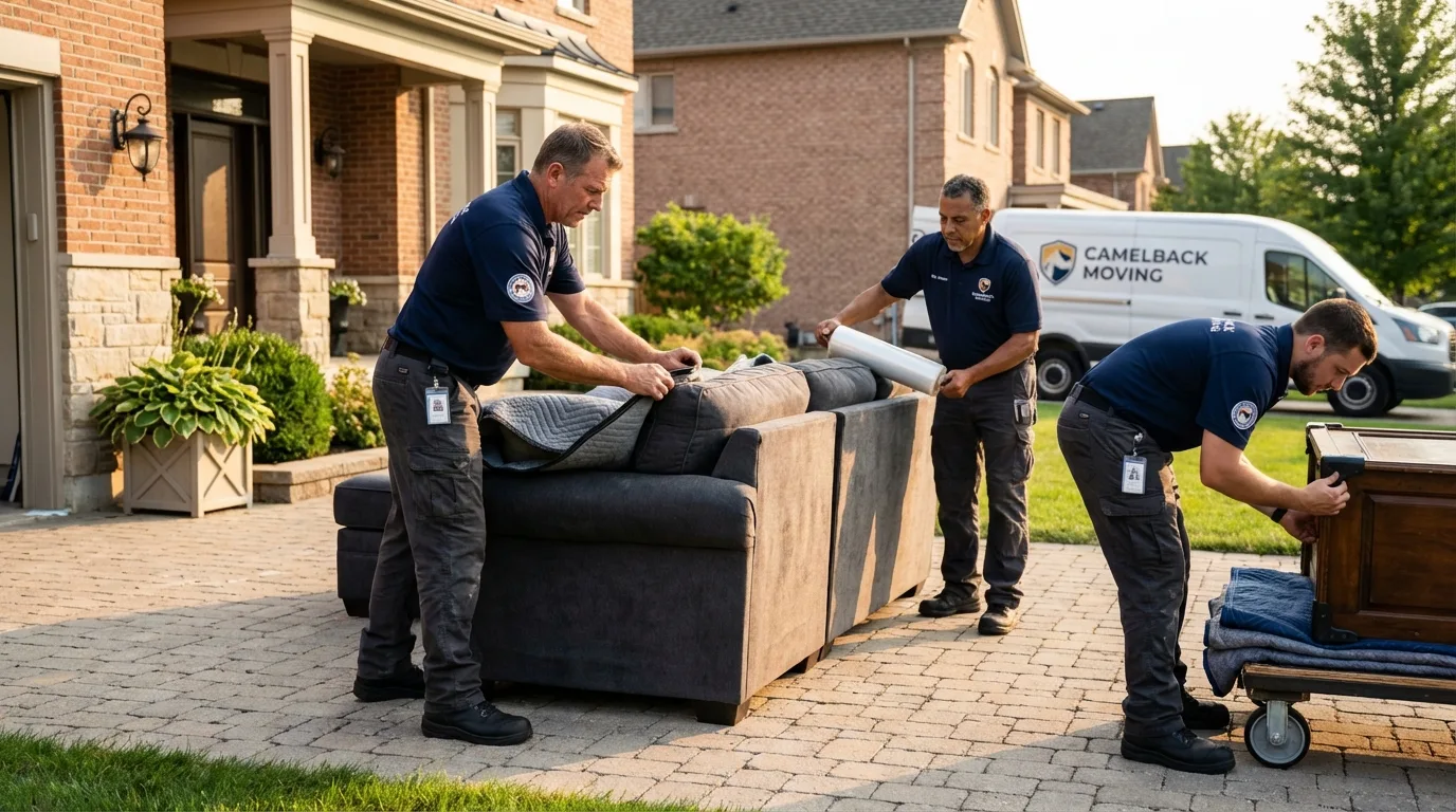 Large estate moving crew wrapping furniture in Sun Valley, ID